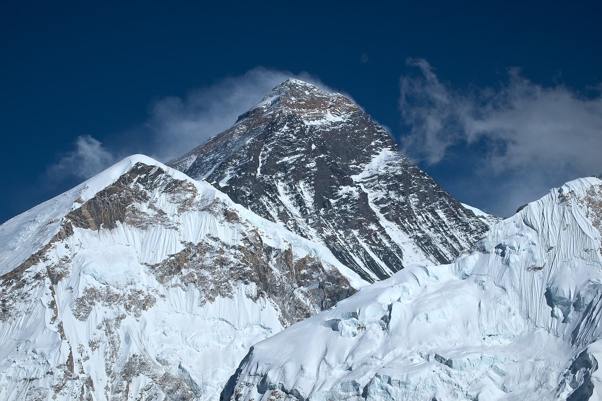 Mount Everest and the peaks of the Khumbu in Sagarmatha National Park
