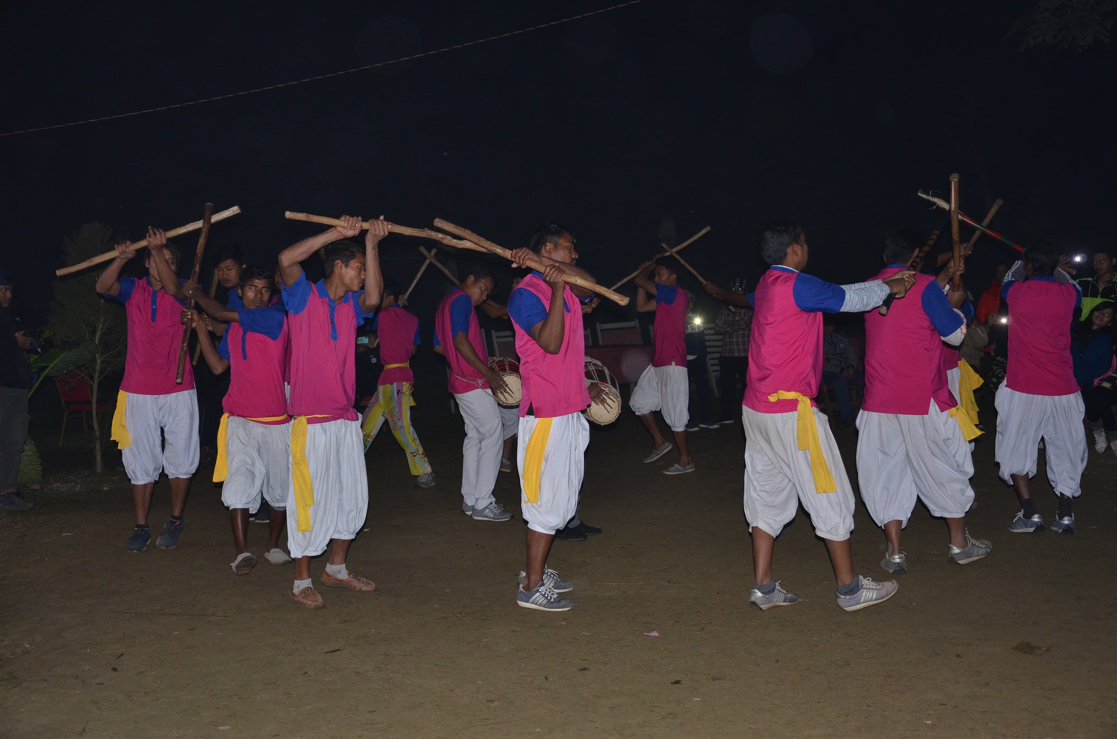 Tharu stick dance, Sauraha, Chitwan